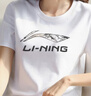 李宁（LI-NING）t恤女士短袖女运动衣服春夏季半袖体恤女装春休闲跑步健身投篮服 新标准白【棉质】 L (175) 实拍图