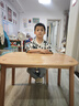 源氏木语儿童家具儿童手工桌实木简约学习桌幼儿园宝宝成长写字桌可升降玩具游戏桌 手工桌+儿童椅(梨白) 80cm 单靠背 实拍图