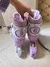 斯威（SWAY）轮滑鞋儿童溜冰鞋男女童初学套装中小学滑轮滑冰旱冰鞋成人直排轮 莫紫八轮全闪+头盔护具+一体支架 S (适合3-5岁)平时鞋码25-30 实拍图