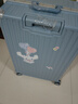 左汀行李箱铝框拉杆箱加厚结实抗压旅行箱登机箱大容量学生密码箱皮箱 浅灰蓝 28英寸 ，适合7-15天长途旅行 实拍图