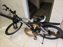 EG7山地自行车成人学生变速越野单车双减震赛车26寸青少年男女 辐条【升级减震 轻量铝架】黑白 24寸21速【适合：145-165CM】 实拍图