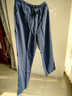 浪莎长睡裤男纯棉日系格子宽松大码青年水洗棉休闲居家裤 藏青 M 实拍图