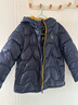 哈吉斯（HAZZYS）品牌童装男女童羽绒服冬新品高拉链简约保暖连帽轻薄羽绒服 藏蓝 130 实拍图
