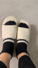 果洛菲拖鞋男居家用室内防滑洗澡浴室地板平底情侣拖鞋女 白色 38-39 实拍图