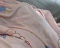 爱贝迪拉（AIBEDILA）婴儿盖毯宝宝冰丝小毯子莫代尔新生儿夏季薄款被子儿童空调夏凉被 【店铺爆款】双层丨花语兔（针织冰丝） 70*120cm 实拍图