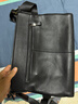 澳懿男士单肩包真皮横款商务包时尚斜挎包休闲大容量背包潮流男包 黑色款加大号 实拍图