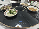 富得莱饭菜保温板加热菜板暖菜板圆形家用智能多功能带火锅电磁炉自动恒温餐桌旋转盘神器 语音黑88cm电动旋转电磁炉火锅 实拍图
