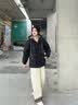 啄木鸟冬季棉衣外套男加厚夹克宽松保暖棉服袄子青少年羽加绒服男派克服 D209黑色加绒 XL 约140-160斤 实拍图