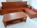 辰娅 实木沙发 胡桃木实木沙发组合现代中式冬夏两用大小户型储物家具 【70%用户选择】四人位+贵妃榻+茶几 实拍图