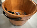 百山泡脚桶木桶电加热家用足浴桶木桶40洗脚桶木质泡脚盆加热恒温带轮 橡胶木智能加热42直径 26cm 高 橡木加热桶恒温带轮子-排水-遥控 实拍图