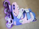 乐秀（ROADSHOW）轮滑鞋儿童专业可调滑冰鞋男女童初学者轮滑鞋3-6-12岁RX1S溜冰鞋 全闪粉紫R8原厂套装【送护臀礼包】 S 小码(28-31适合2-5岁) 实拍图