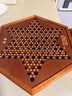 御圣 跳棋玻璃珠跳跳棋木质跳棋盘早教启蒙亲子益智游戏桌游儿童礼物 六角型跳棋盘+【玛瑙珠棋子】 实拍图