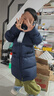 保姆鹅  【风墙】儿童羽绒服宝宝中长款护脸加厚外套保暖童装[NG2664] 藏蓝 150 实拍图