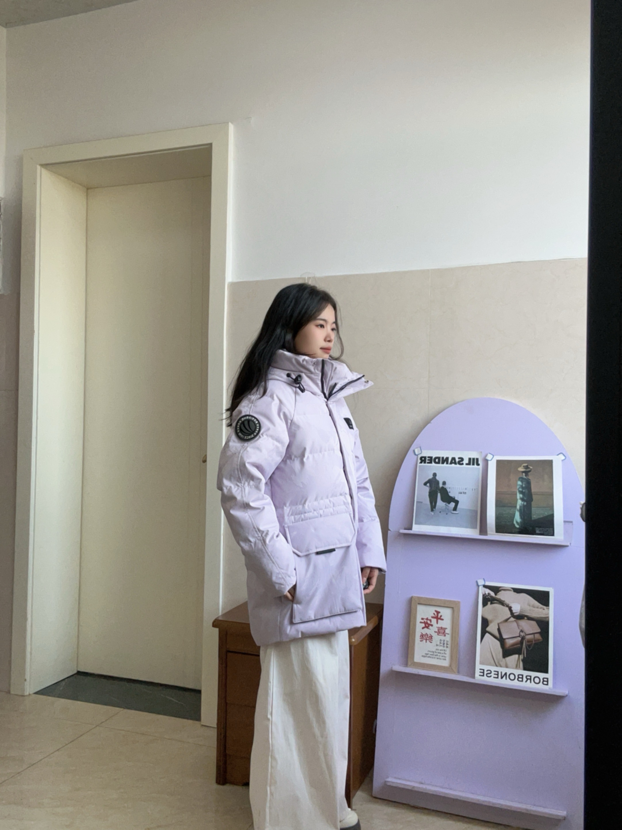 波司登（BOSIDENG）冬季羽绒90绒鹅绒极寒羽绒服女士加厚连帽商场同款时尚百搭外套 【店长推荐】冰穹提花紫9ER2 XS 155/80A 体重约100斤以内 实拍图