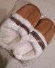 2025新款秋冬女时尚棉拖鞋包头居家外穿加绒保暖厚底毛毛棉拖冬季 8810丝带厚底-米白色 40 -41适合39-40 实拍图