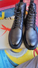 红蜻蜓男鞋高帮马丁靴男牛皮秋冬工装靴子男厚底机车时装靴男 WTD429311 实拍图