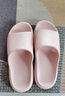 洁丽雅老人防滑拖鞋女士夏季室内家居家中老年浴室洗澡防臭家用凉拖鞋女 灰色 42-43 (标准码) 实拍图