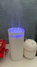 ZXJIEN加湿器迷你 办公室桌面小型车载净化器卧室家用轻音USB便捷双喷加湿器七彩火焰加湿器 【简约白】600ml容量/双喷大雾量/Type-c 实拍图
