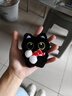 小黑猫书包包挂件可爱毛绒公仔钥匙扣玩偶汽车挂饰品链学生送礼物 红白围巾-大眼黑猫 实拍图