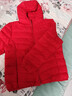 鸭鸭（YAYA）佟丽娅同款轻薄羽绒服女新款秋冬季休闲短款连帽保暖轻便韩版外套 中国红色 3XL 实拍图