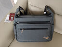 鳄鱼恤单肩包男士斜挎包休闲牛津布包大容量商务多功能轻便男包时尚出游 灰色大款【长33高24厚15厘米-双侧袋兜设计】 大款可放A4纸张 - 小款可放12寸IPAD 实拍图