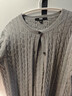 优衣库女装纽花圆领针织开衫/毛衣外套空调衫通勤秋冬新款481477 03 灰色 M 实拍图