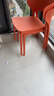 铜强餐椅椅子塑料家用网红餐厅加厚简约现代北欧书桌靠背椅化妆餐桌椅 橘色 整装发货加强加厚 实拍图