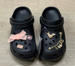 卡骆驰（CROCS）檀健次同款复古洞洞鞋女鞋厚底老爹鞋小鲸鱼洞洞鞋206302 黑色-001(含智必星) 36 /37(230mm) 实拍图