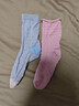 蕉内【赵露思同款】300S女士堆堆袜子配勃肯鞋中筒透气7A抗菌防臭4双 奶油蓝+花朵紫+心形粉+翠芽绿 4双 均码 实拍图