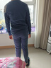 猫人儿童内衣套装纯棉男童中高领秋衣秋裤青少年内衣 圆领灰蓝 150  实拍图