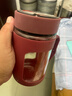 玻璃水杯商务杯大容量男女生带盖泡茶杯家用含茶隔把手杯 商务把手杯红色 500ml 1只 实拍图