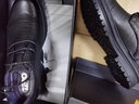 零度Zero增高鞋男新款隐形内增高男士商务休闲鞋英伦宽版大头皮鞋子男 黑色 39 实拍图