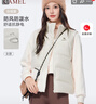 骆驼（CAMEL）户外防泼水羽绒马甲女90%绒子背心外套 J25CR2L5006 暖白 S 实拍图