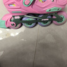 米高轮滑鞋S3儿童花样溜冰鞋套装高端平花四码调节直排初学花式旱冰鞋 粉色鞋 M (33-36) 实拍图