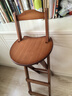 竹艺佳可折叠吧台椅高脚凳家用收银台酒吧餐厅椅子客厅靠背实木现代简约 茶色-大号【免安装 可折叠】 实拍图