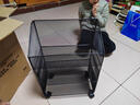 伊思家桌下置物架书本旁书桌文件收纳柜办公桌小推车桌底办公桌书柜可移 三层黑色【移动款】小号 实拍图