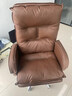 英斯迪尔（INSDEA）家用老板椅舒适久坐办公椅电脑椅可躺靠背椅书房书桌商务沙发座椅 咖色+脚踏-纳米皮【高弹海绵】 钢制脚 实拍图