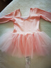 艾舞戈儿童舞蹈服春秋练功服北舞英皇考级芭蕾舞纱裙长袖芭蕾粉 120码 实拍图