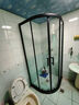 蓝顶鹤弧扇形淋浴房玻璃隔断门不锈铝银色淋浴间扇形浴室沐浴房干湿分离 雅黑80*80玻璃6mm【含石基】 实拍图