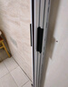 元族蜂巢隔断门厨房卫生间浴室折叠门铝合金低轨免打孔简易平移推拉门 白色边框+灰色门帘 实拍图