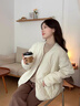 名创优品（MINISO）棉衣男款2026新款冬季菱格外套情侣防寒服轻薄保暖内胆百搭棉服男 【无领棉服】浅咖 L 175(体重120-140斤) 实拍图