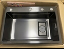 奈田（NTNO）厨房水槽大单槽洗菜盆一体盆304不锈钢加厚5.0压纹耐磨集渣洗碗槽 枪黑集渣大单槽+三挡抽拉龙头 68*46cm【台控下水-加厚5.0】 实拍图