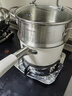 凌丰（LINKFAIR）奶锅不锈钢婴儿辅食锅无涂层煮面锅雪平锅小汤锅燃气电磁炉通用 316L奶锅蒸笼两件套 18cm 实拍图