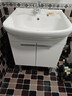 美标实木大肚盆智能浴室柜陶瓷一体盆60cm洗手盆柜组合80cm阳台柜 【带龙头套装】60cm浴室柜+精铜龙头（含下水） 实拍图