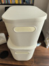 访客（FK）杂物收纳盒家用零食玩具桌面储物盒玩具零食整理筐整理箱收纳箱 白色大号加高 收纳盒2只装【带盖】 实拍图