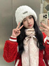 卡帝乐鳄鱼帽子女秋冬季毛绒针织帽毛线帽大头围显脸小冬天防寒保暖护耳冷帽 实拍图