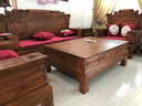 一善一品 红木家具 非洲花梨（学名：刺猬紫檀）  实木中式家具 沙发中式仿古客厅实木沙发组合 123六件套单+双+三+大茶几+2边几 素面纯实木沙发 实拍图