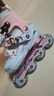 斯威（SWAY）轮滑鞋儿童专业溜冰鞋男女童初学者可调节直排轮成人滑冰旱冰鞋 蓝粉【全包壳+双芭扣】头盔护具 S (适合3-6岁)日常鞋码26-31 实拍图