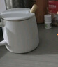 传旗陶瓷马克杯带勺盖咖啡杯牛奶杯早餐杯办公杯男女茶杯描金白400ml 实拍图