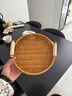 零食盘点心茶点水果篮蛋糕盘藤编托盘家用客厅面包竹编篮子干果盘 编织收纳筐-22.5*4cm-1个 1个 实拍图